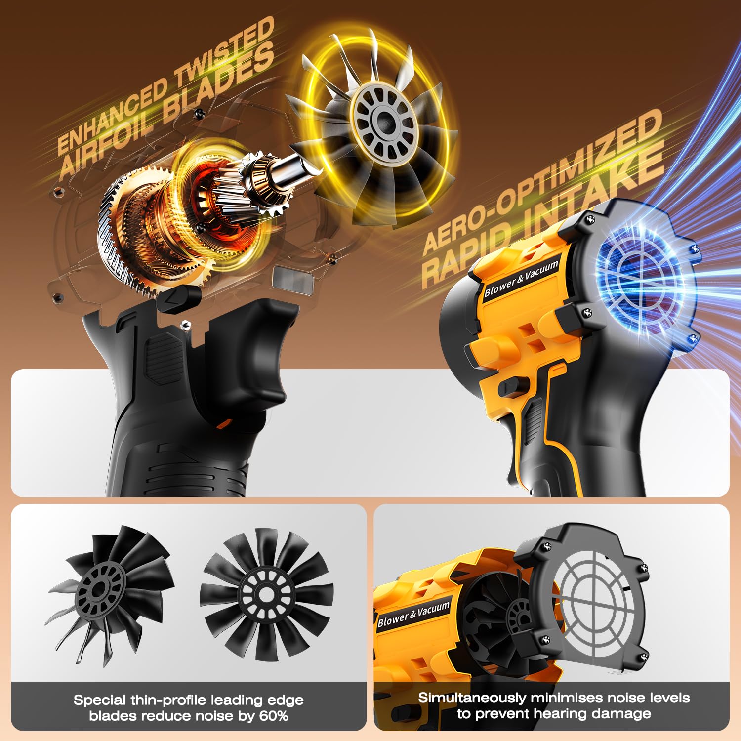 HCDHCD leaf blower high-speed motor with metal fan for strong airflow