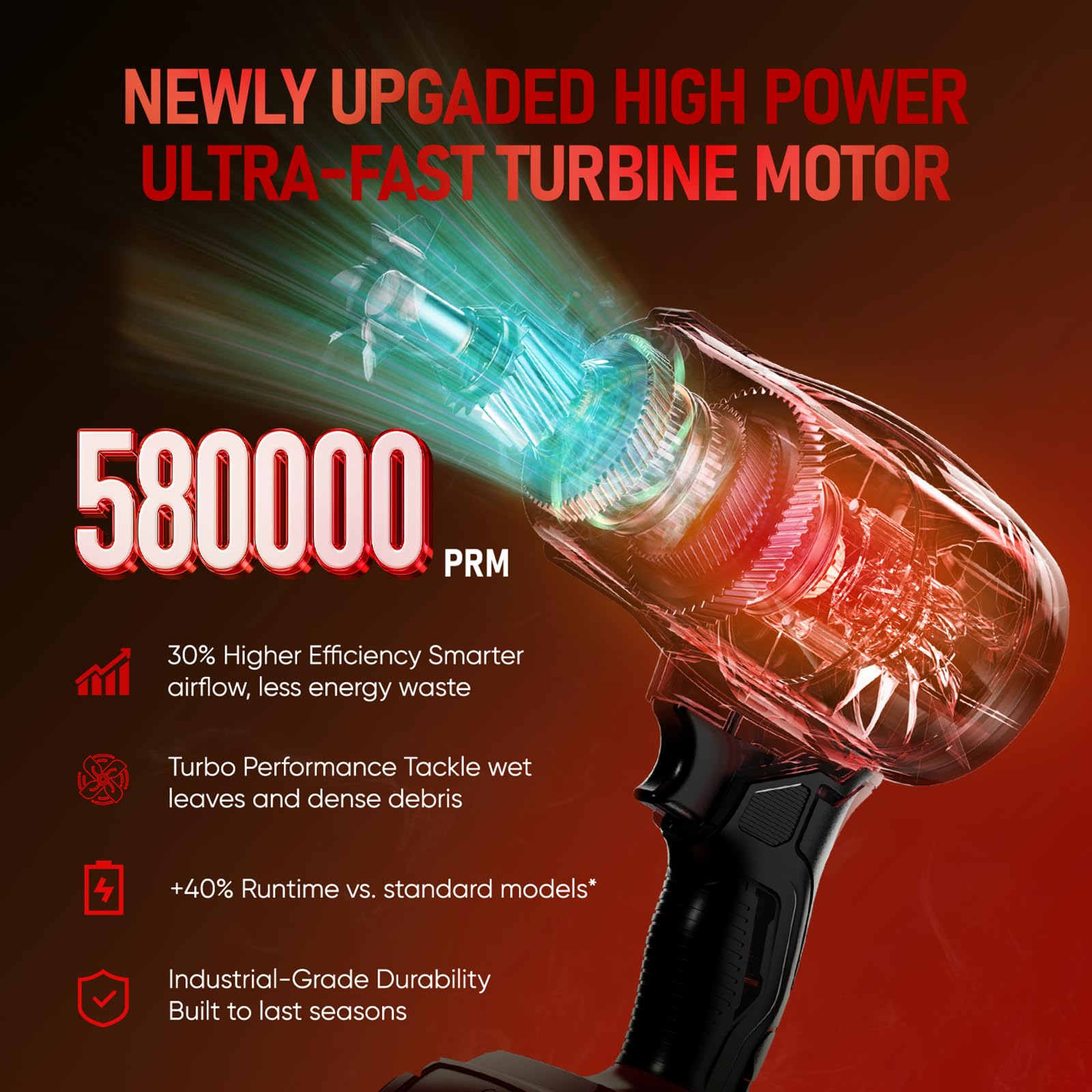HCDHCD blower weighs 1.35 lbs for easy one-handed use during cleanup