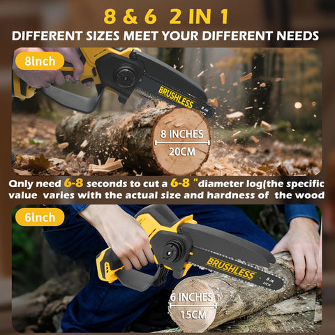 HCDHCD brushless motor mini chainsaw delivers efficient cordless cutting.