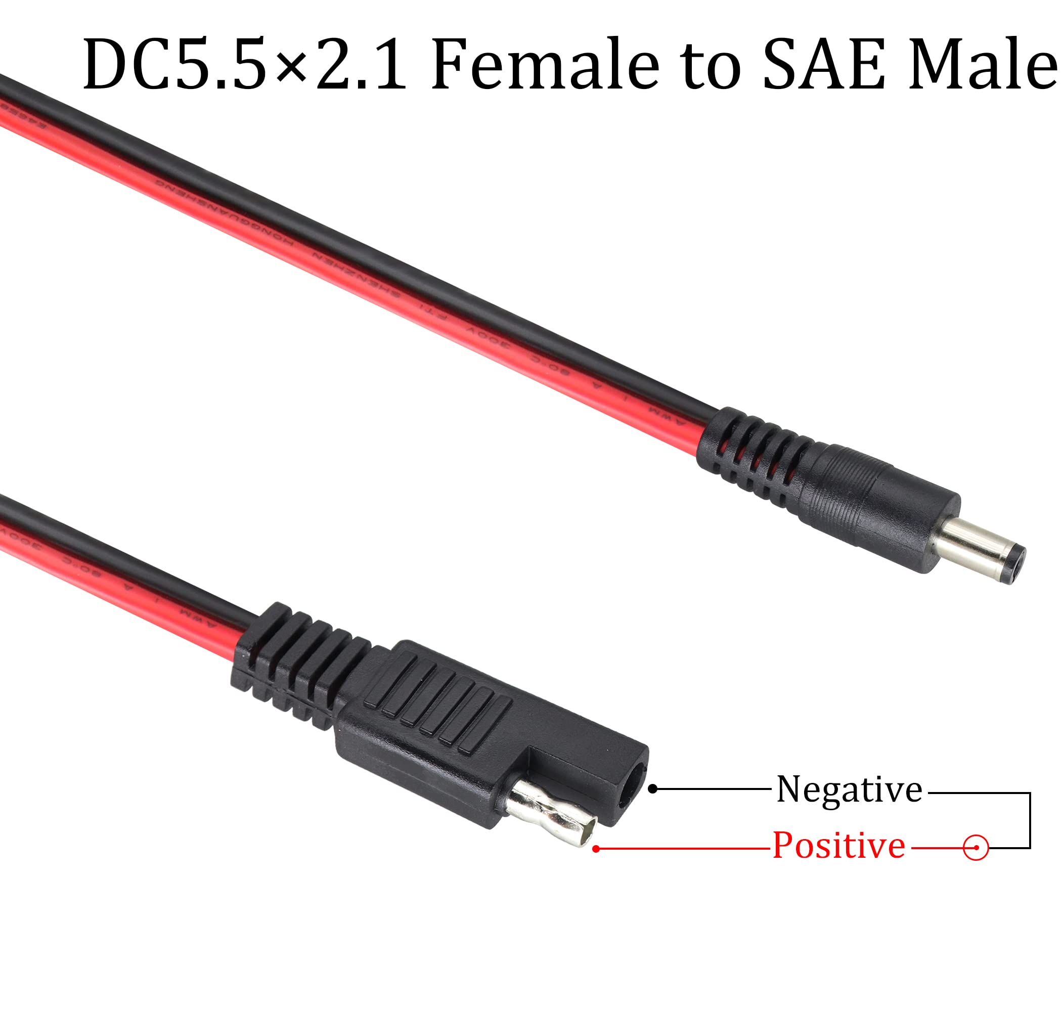 HCFeng DC adapter 5.5x2.1mm to 5.5x2.5mm tip.