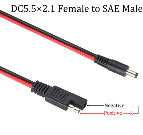 HCFeng DC adapter 5.5x2.1mm to 5.5x2.5mm tip.