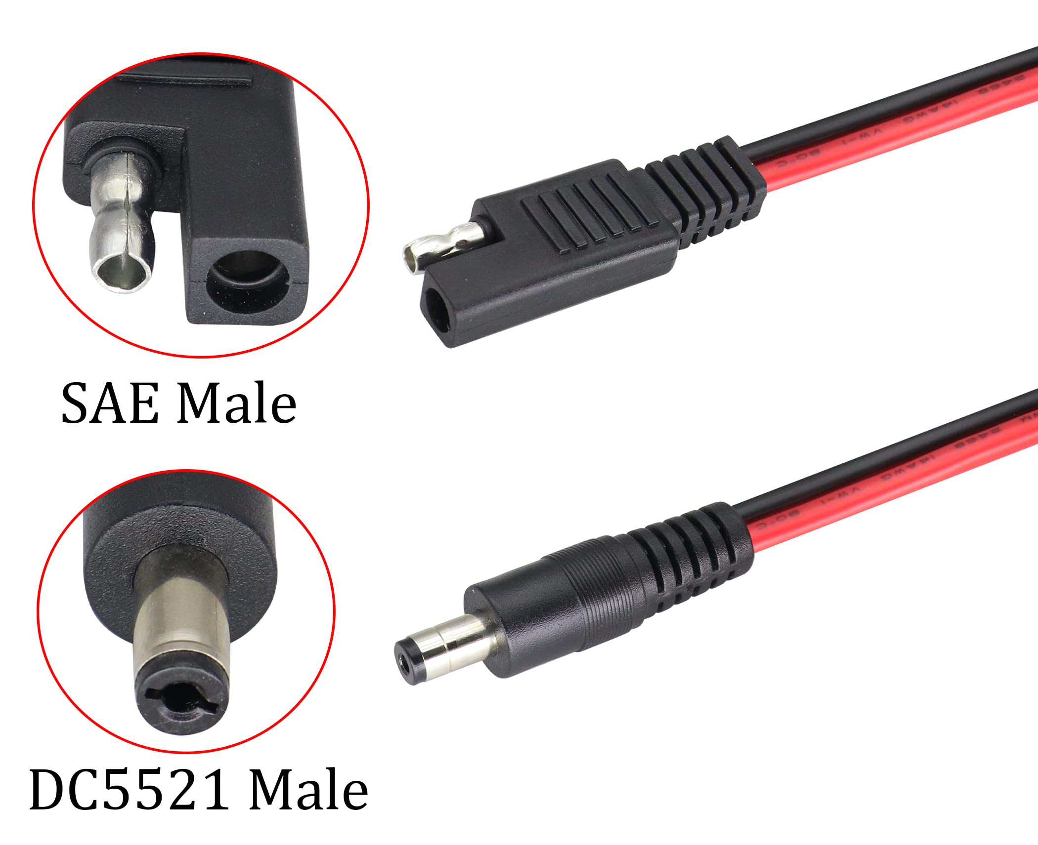 HCFeng DC adapter 5.5x2.1mm to 6.5x3.0mm tip.