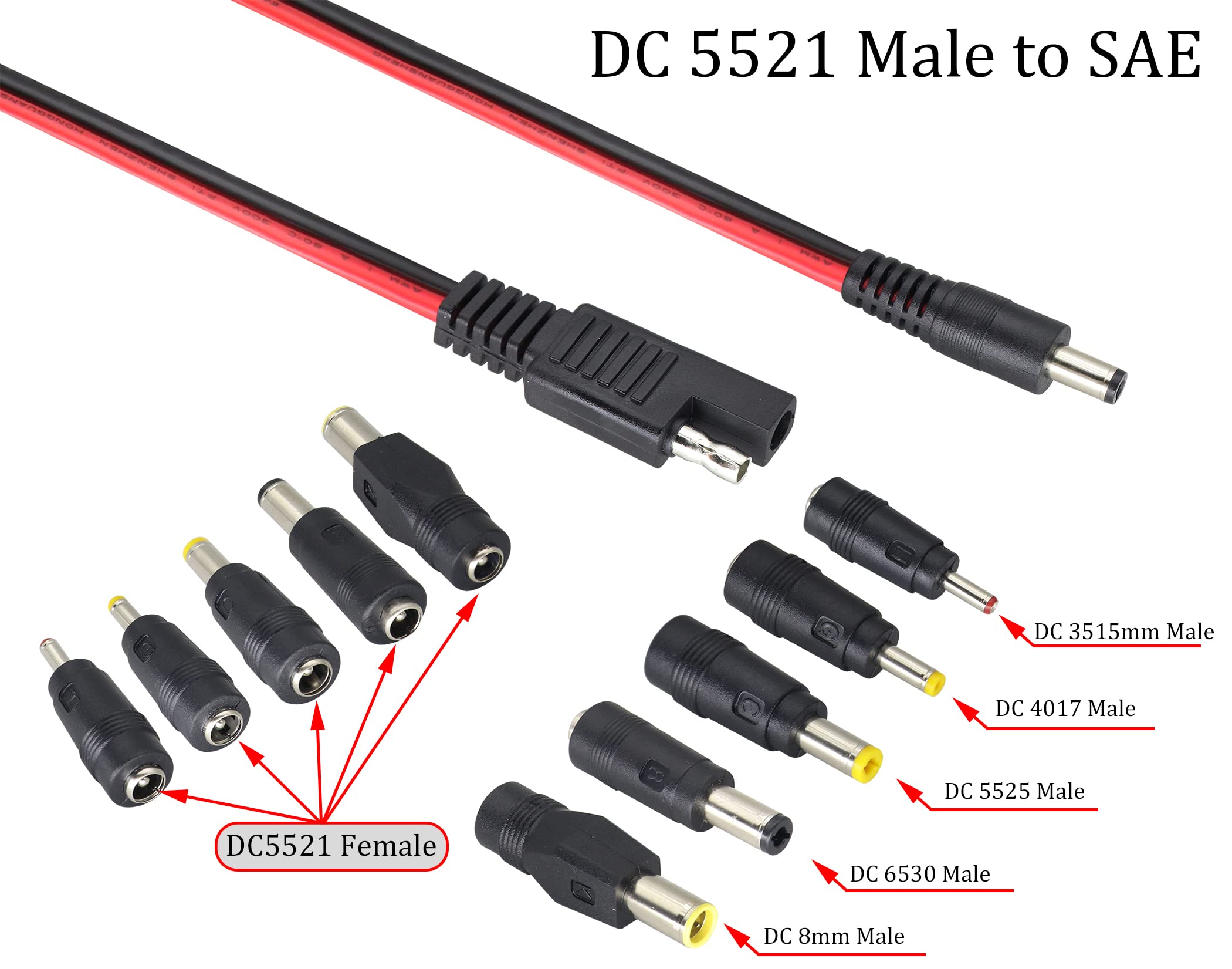 HCFeng polarity reverse adapter for safe, reversible SAE to DC connections.