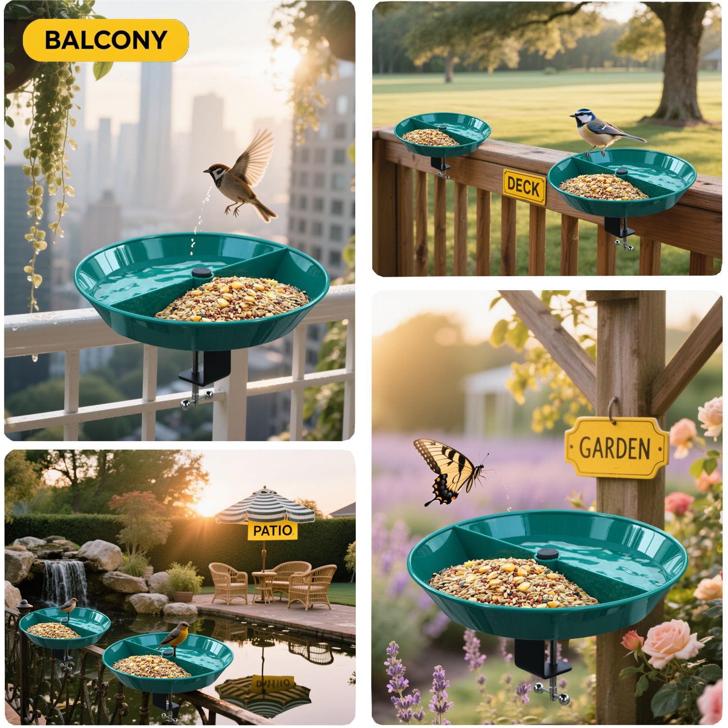 HCGADON garden décor bird bath enhances outdoor space with wildlife appeal.