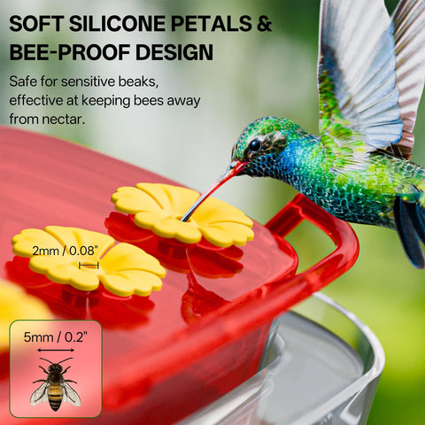 HCGADON hummingbird feeder with ant moat keeping nectar fresh