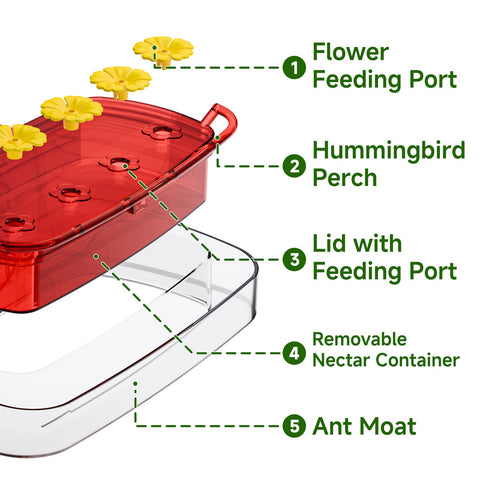HCGADON transparent nectar container for easy monitoring