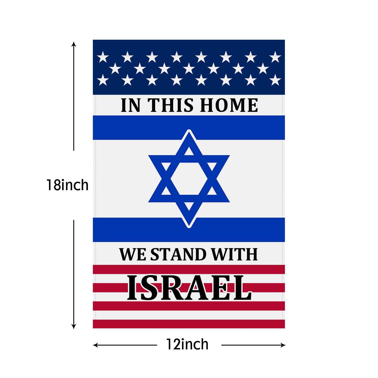 HCKHPH Israel garden flag double-sided design readable from both sides
