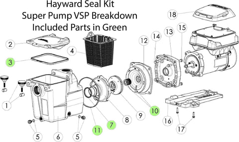 HCLLPS shaft seal assembly SPX1600Z2 PS-201 complete kit for DIY maintenance