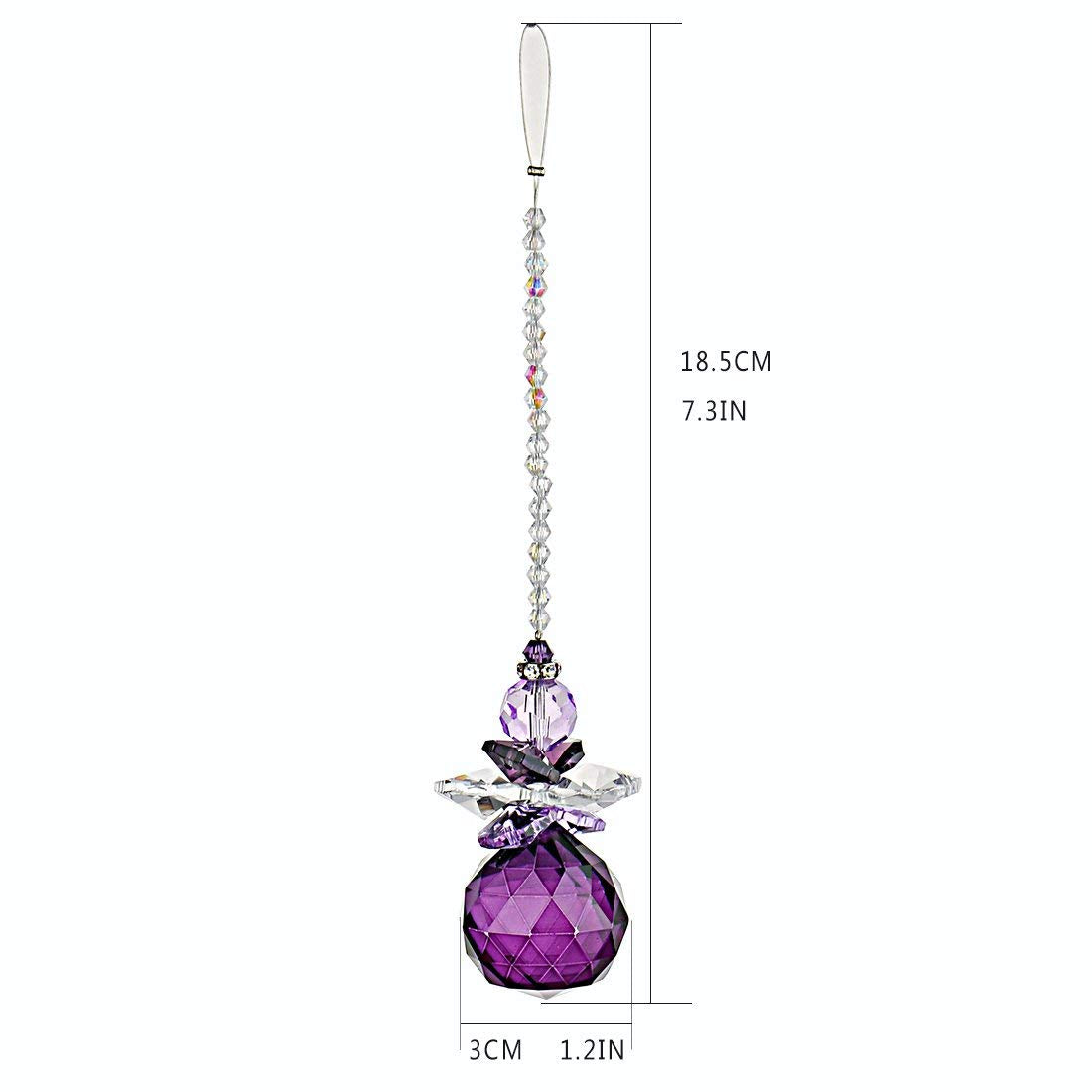 H&D HYALINE DORA Crystal Angel Suncatcher purple wall or chandelier accent with tiny rainbows.