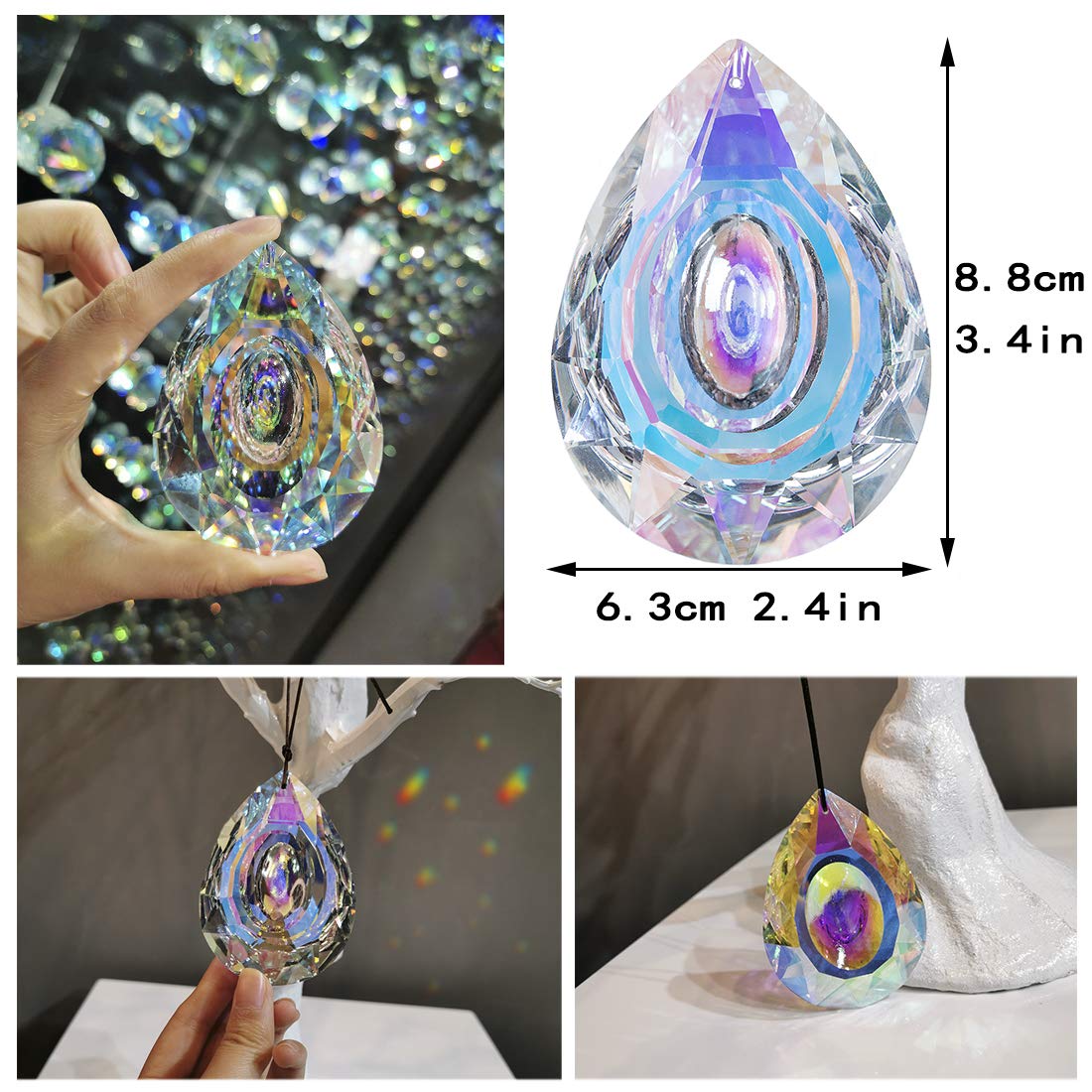 H&amp;D HYALINE &amp; DORA 3-5 inch prism pendant adds sparkle to any window or shelf