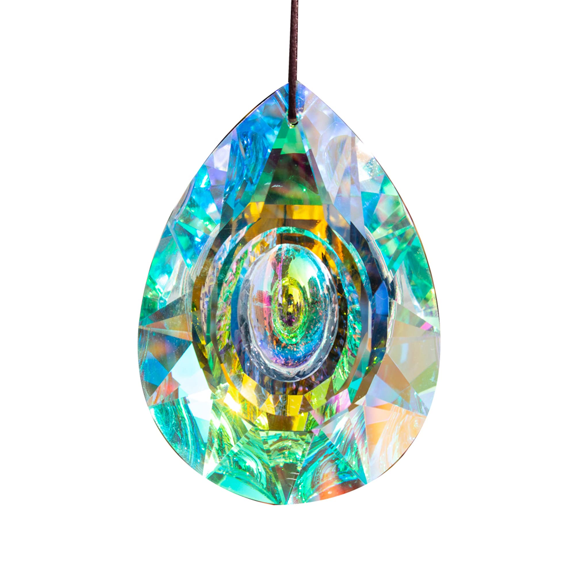 H&amp;D HYALINE &amp; DORA 89mm prism sun catcher creates vivid rainbow in sunlit window