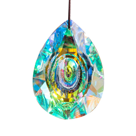 H&amp;D HYALINE &amp; DORA 89mm prism sun catcher creates vivid rainbow in sunlit window
