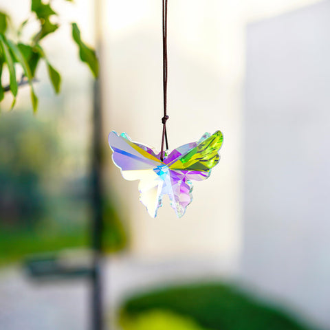 HD Haline Dora curtains and plants decorated with crystal butterfly prisms.