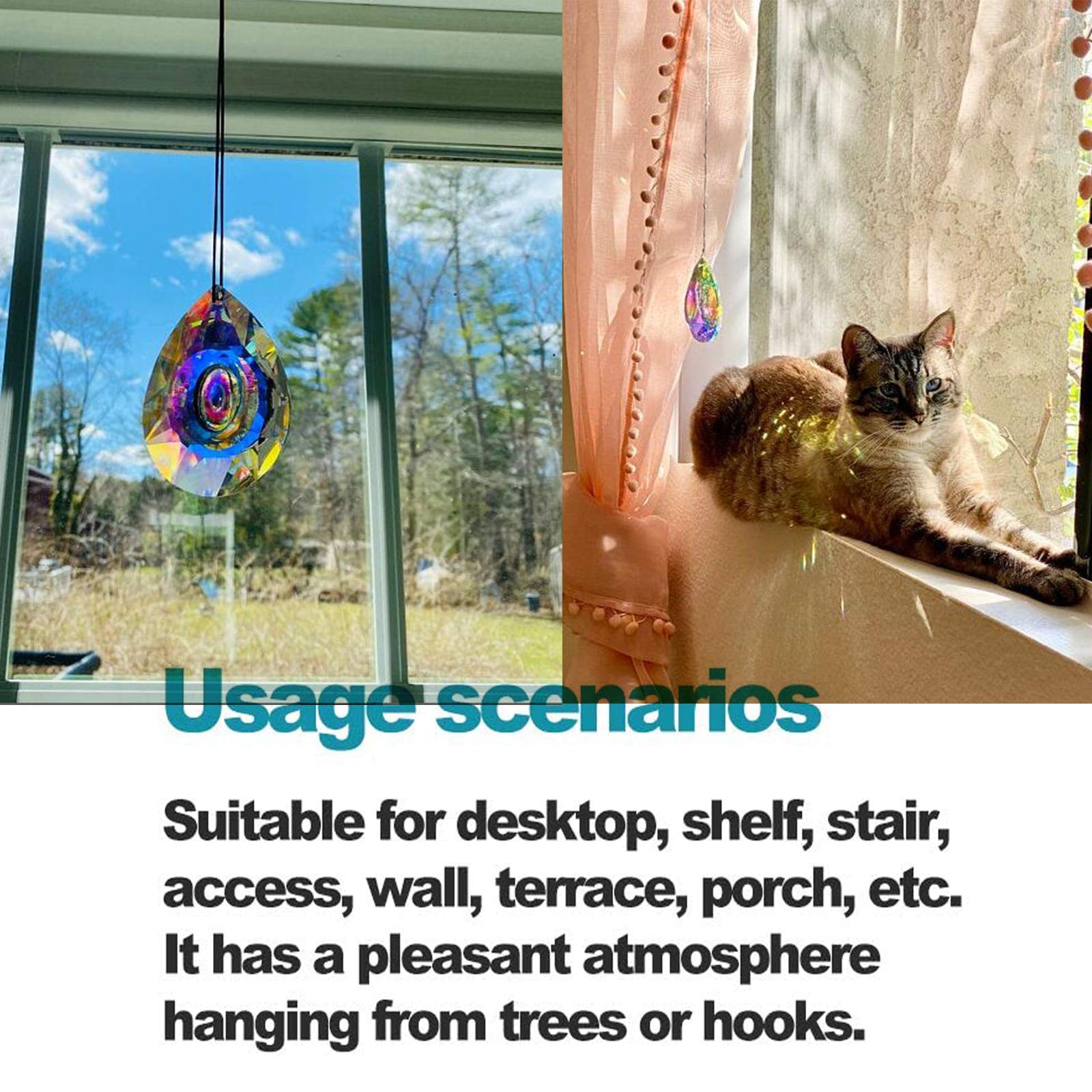 Office crystal prism suncatcher by H&amp;D HYALINE &amp; DORA adds decorative light