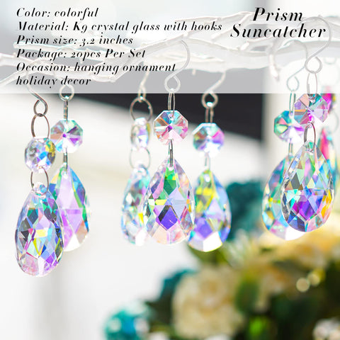 H&D HYALINE & DORA crystal suncatcher with hook for easy hanging.