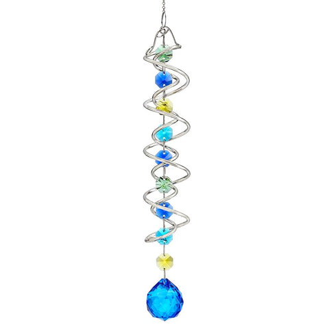 HD Hyaline & Dora gazing ball spins in sunlight showing blue crystal brilliance