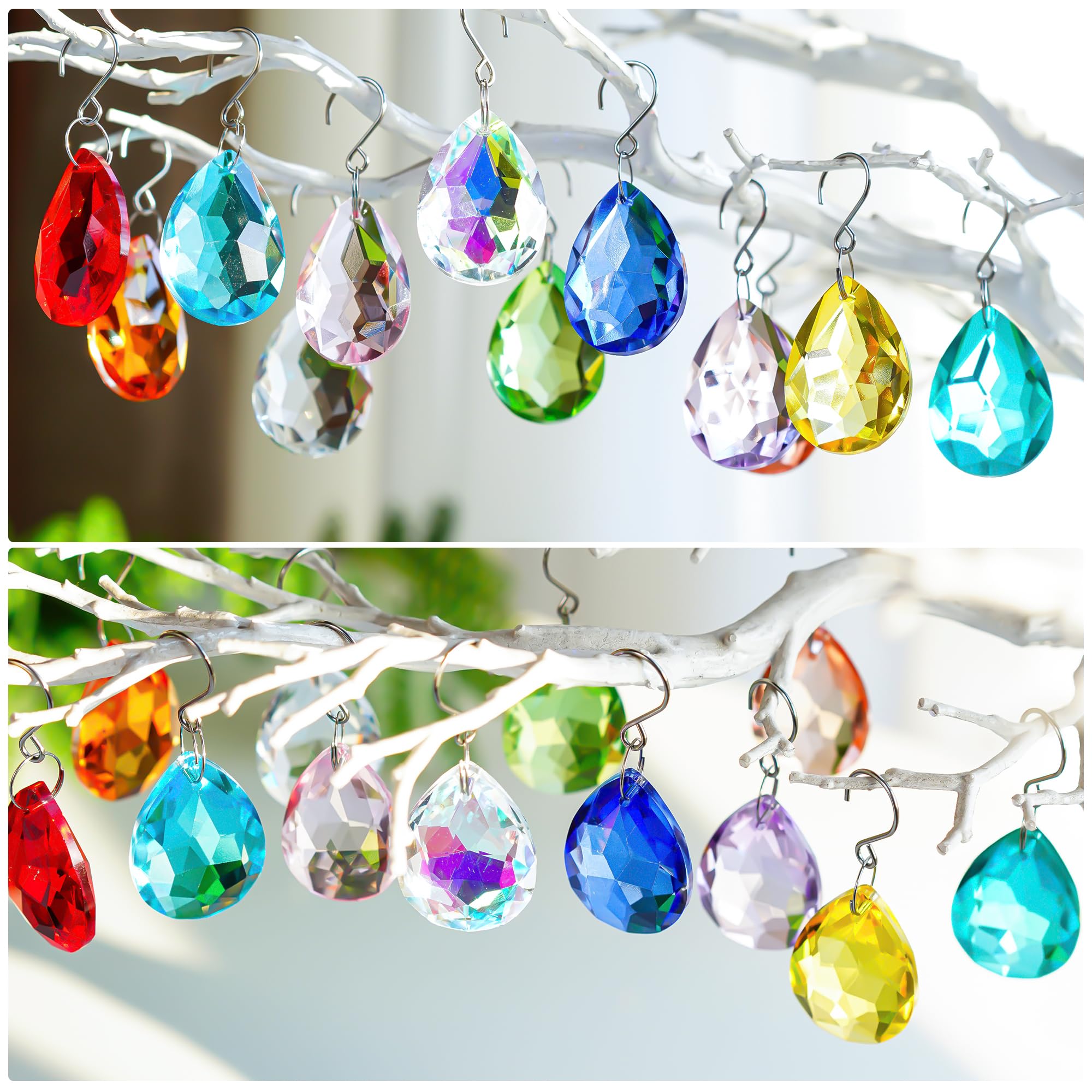 H&D HYALINE & DORA 38mm rainbow prisms brighten garden or patio decor with sparkle