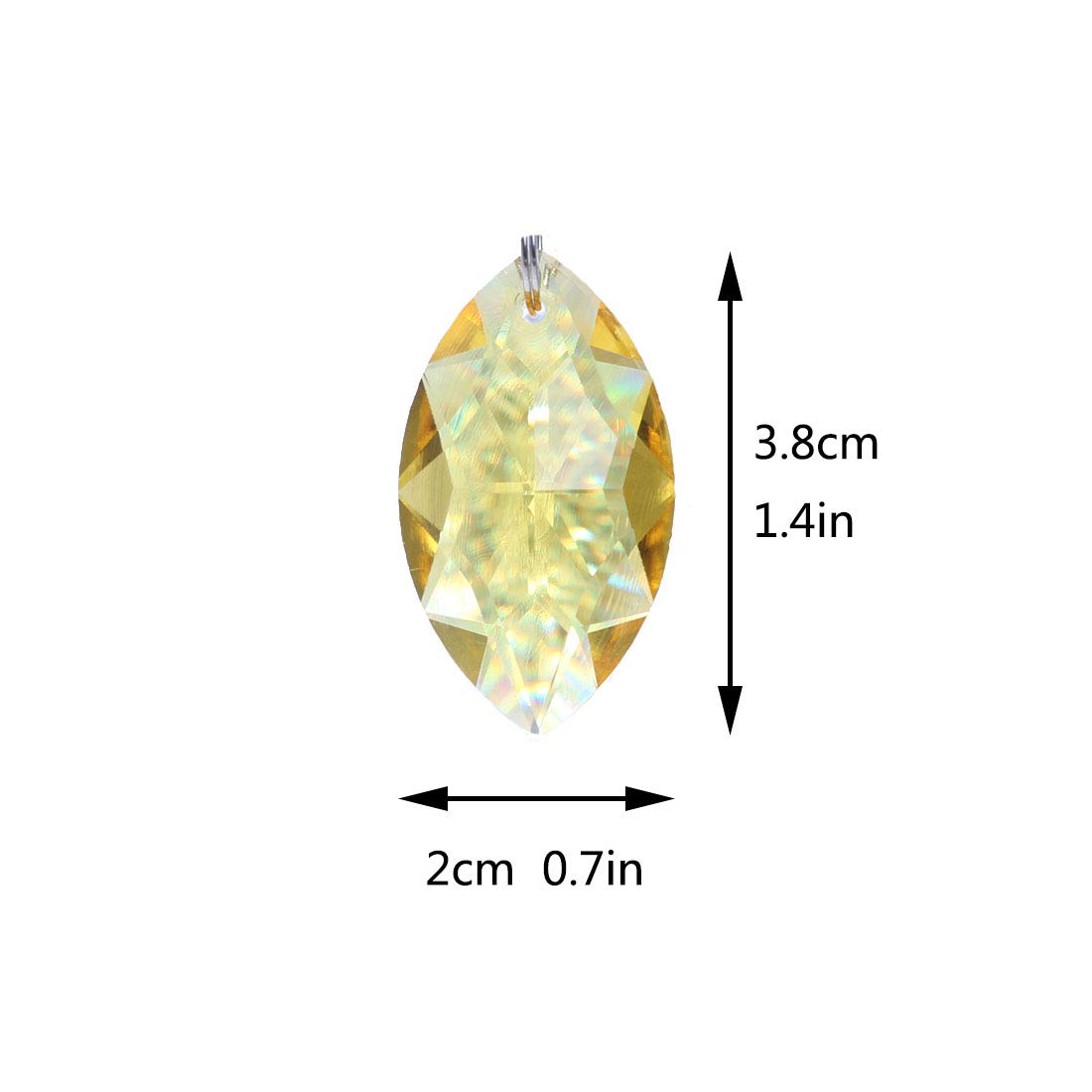 HD Hyaline & Dora 38mm feng shui eye crystal prism shimmering colors ideal for curtains.