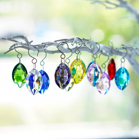 HD Hyaline & Dora 38mm marquise prism pendant creates vivid light accents for decor.