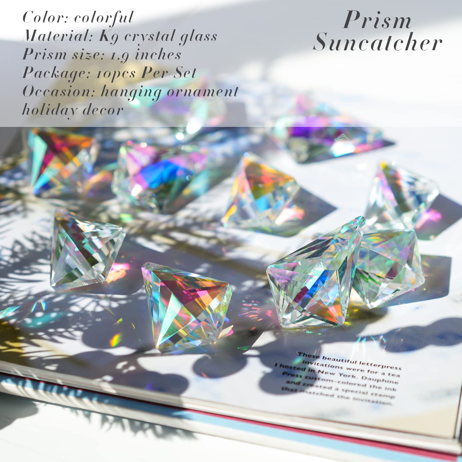H&D HYALINE DORA 50mm sun catcher crystal balcony adds eye-catching color