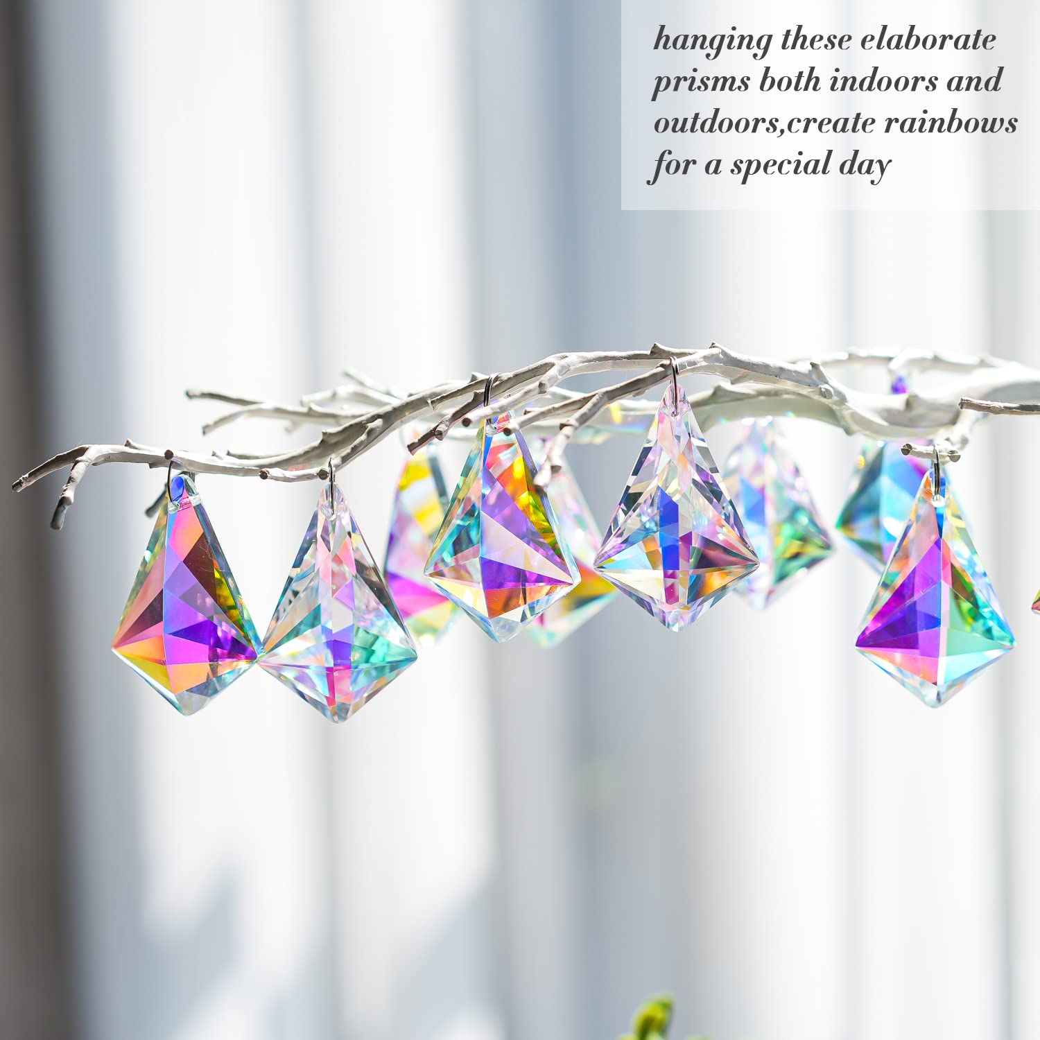 H&D HYALINE DORA 50mm sun catcher crystal chandelier adds sparkling rainbows above