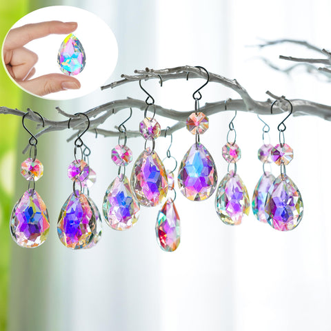 H&D HYALINE & DORA Bauhinia crystal prism pendant reflects rainbow colors for wedding decor.