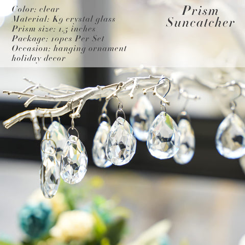 H&D HYALINE & DORA chandelier prism with hook for easy hanging