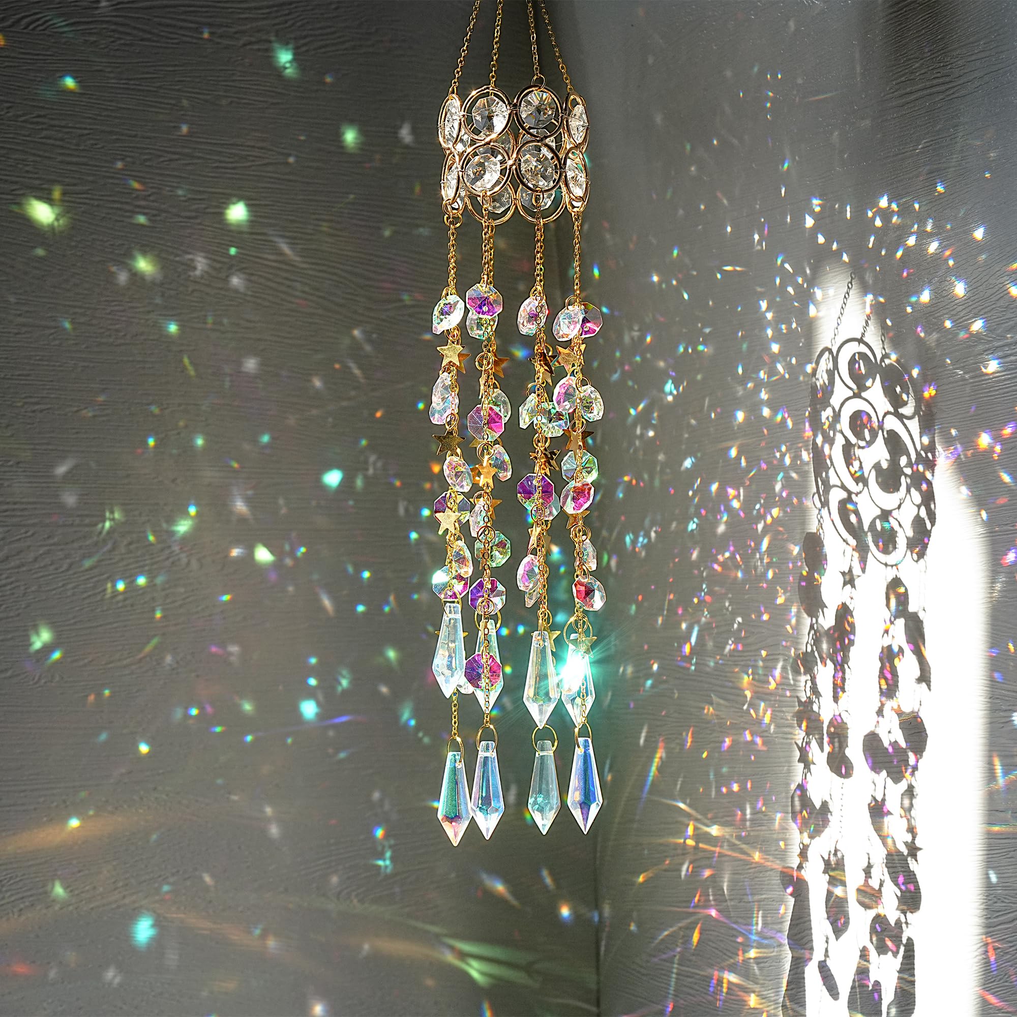 Colorful bead garlands of the H&D HYALINE & DORA suncatcher