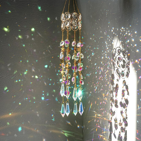 Colorful bead garlands of the H&D HYALINE & DORA suncatcher