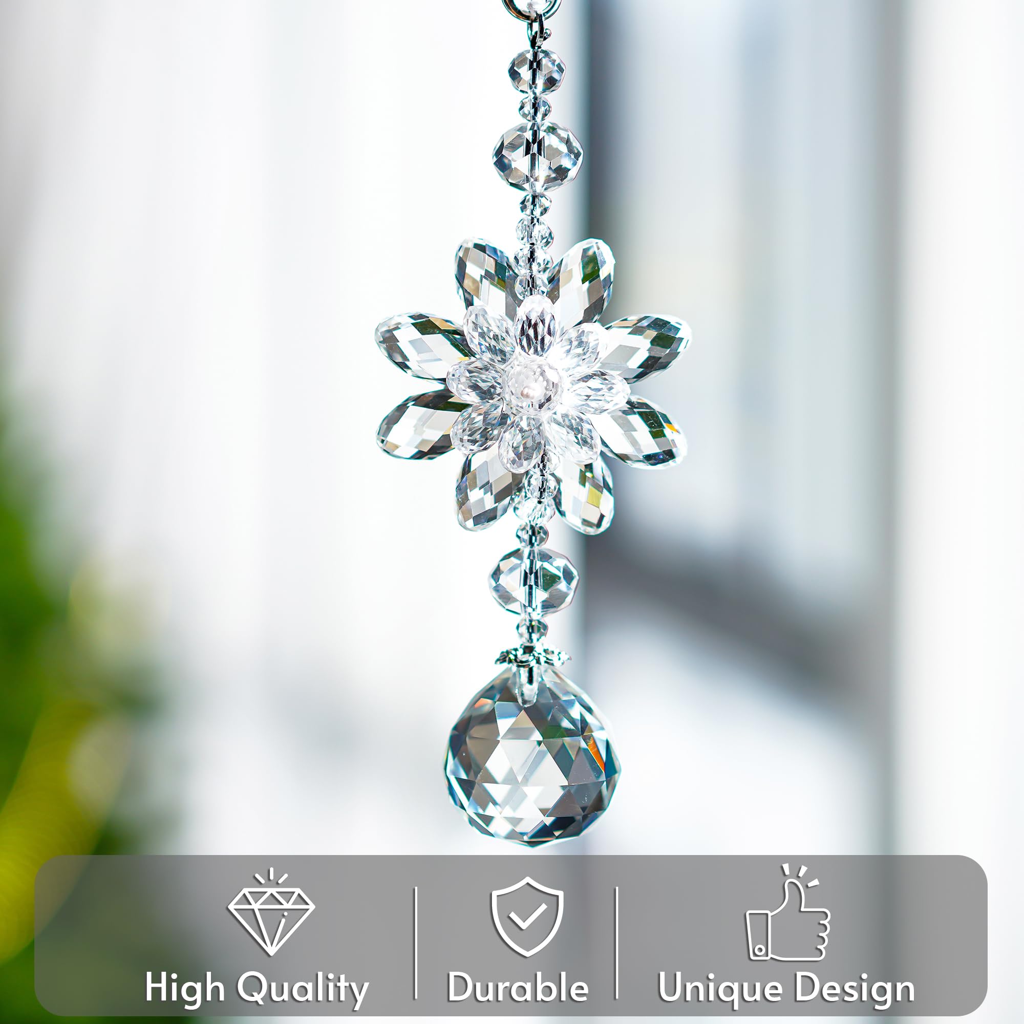 H&D HYALINE and DORA crystal ball prism enhances home decor with sparkling light spots.