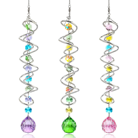 H&D Hyaline & Dora double spiral sun catcher brightens windows with colorful light