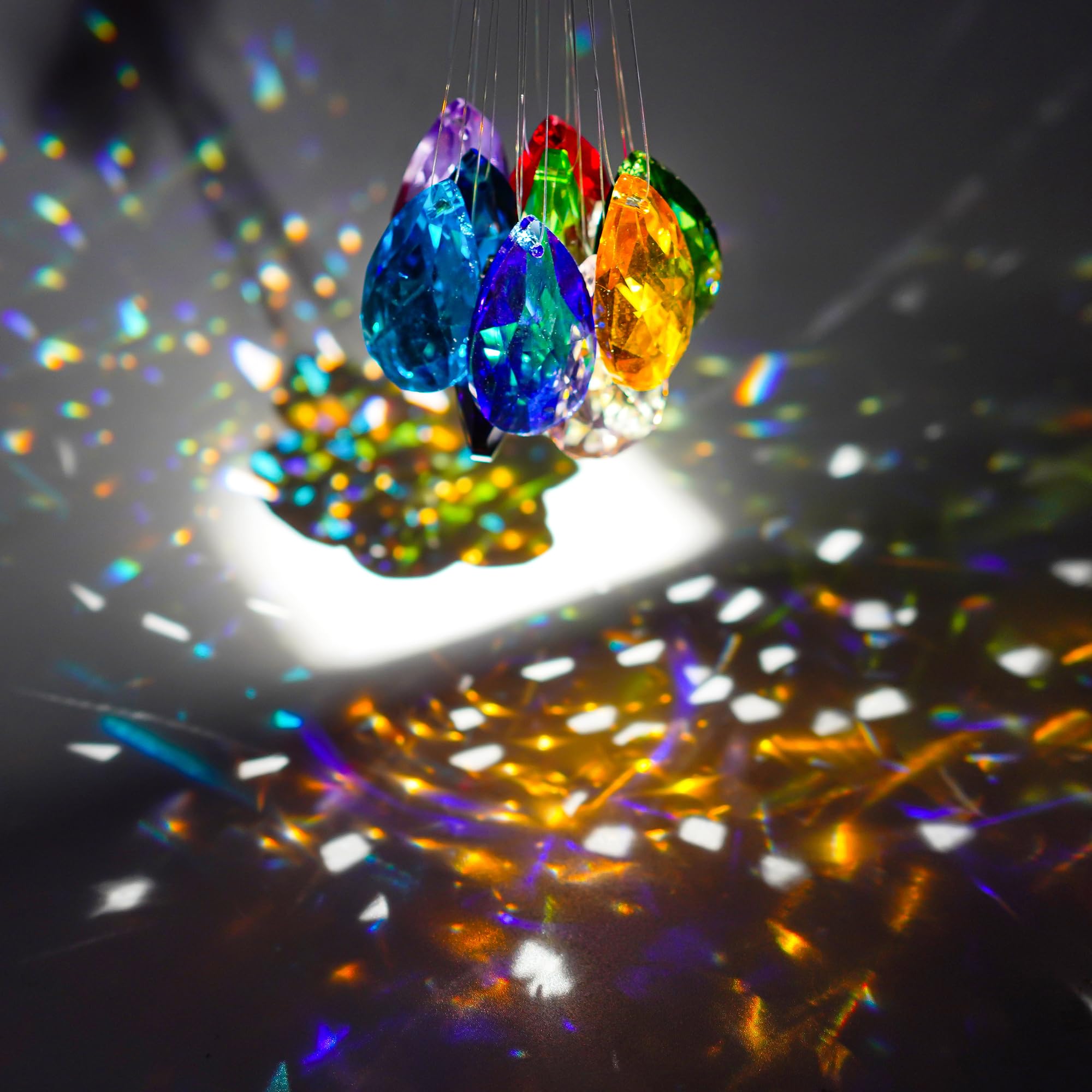 H&D Hyaline Dora feng shui crystal pendant adds elegant color to spaces.