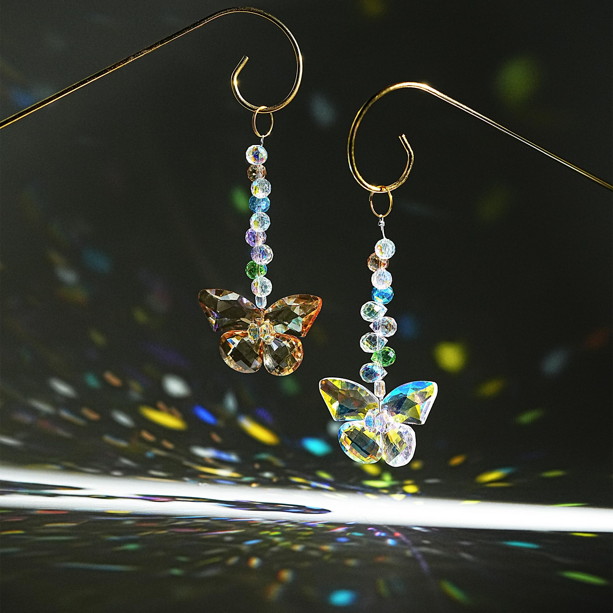 H&D HYALINE & DORA golden trellis plant support frames climbing vines while showcasing the suncatcher.