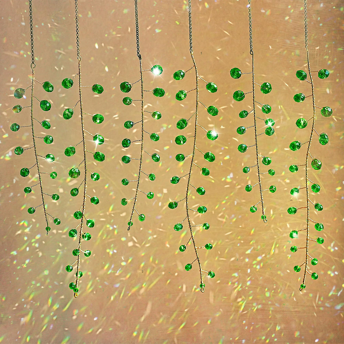 H&D Hyaline & Dora green crystal suncatchers pack brightens windows with sparkling color.