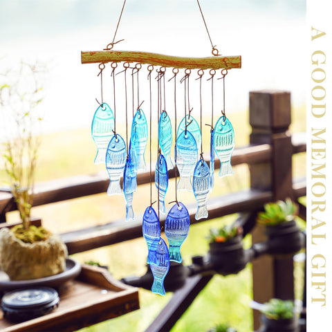 H D Hyaline Dora handcrafted fish wind chimes brighten outdoor spaces