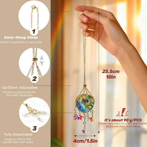 Decorative chain with a star charm enhances the suncatcher aesthetic