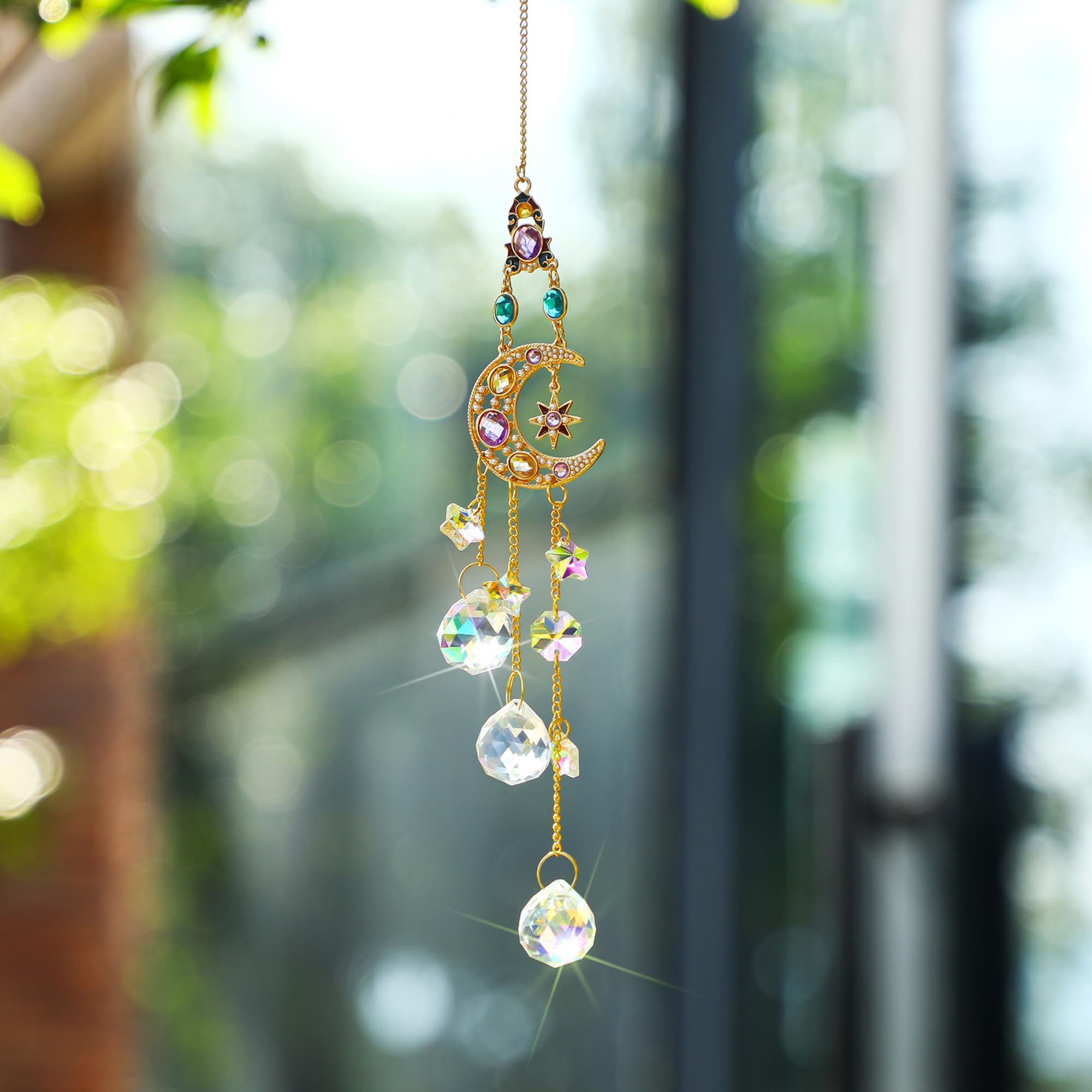 H&D Hyaline & Dora rainbow crystal pendant brightens curtains and windows for cozy spaces.