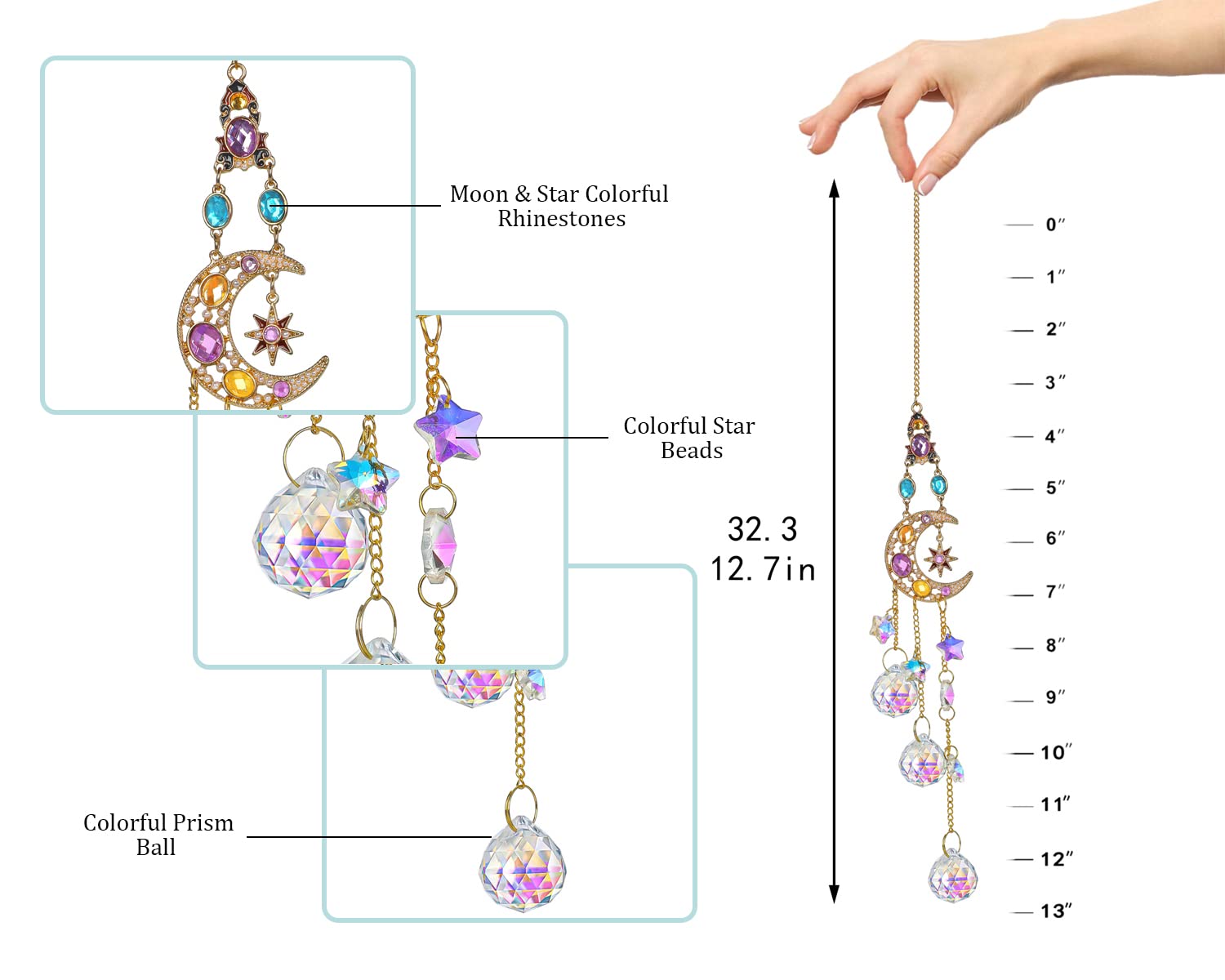H&D Hyaline & Dora suncatcher hangs easily in kitchens and offices, spreading color.