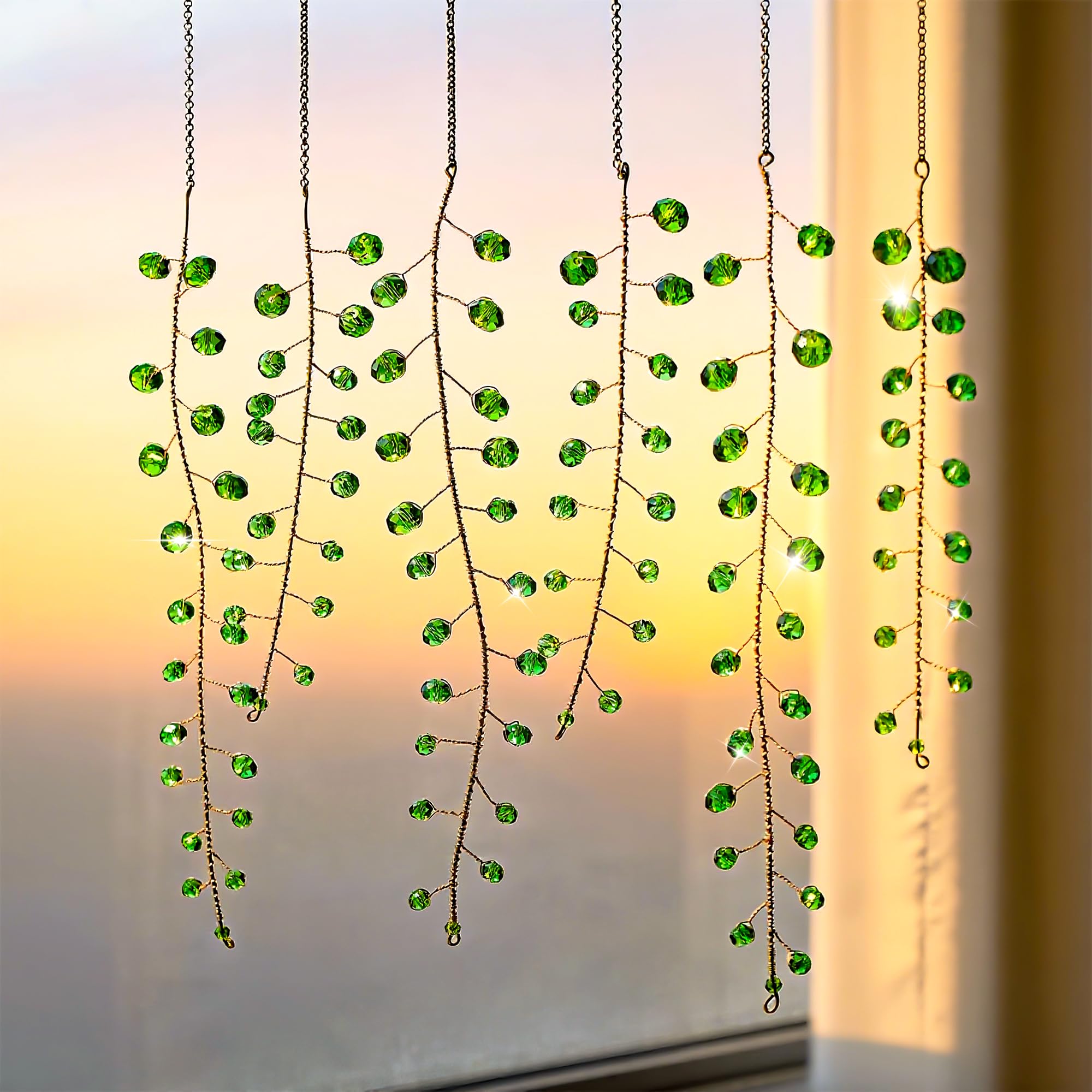 H&D Hyaline & Dora plant-decor wind chime suncatcher enhances indoor greenery with light.