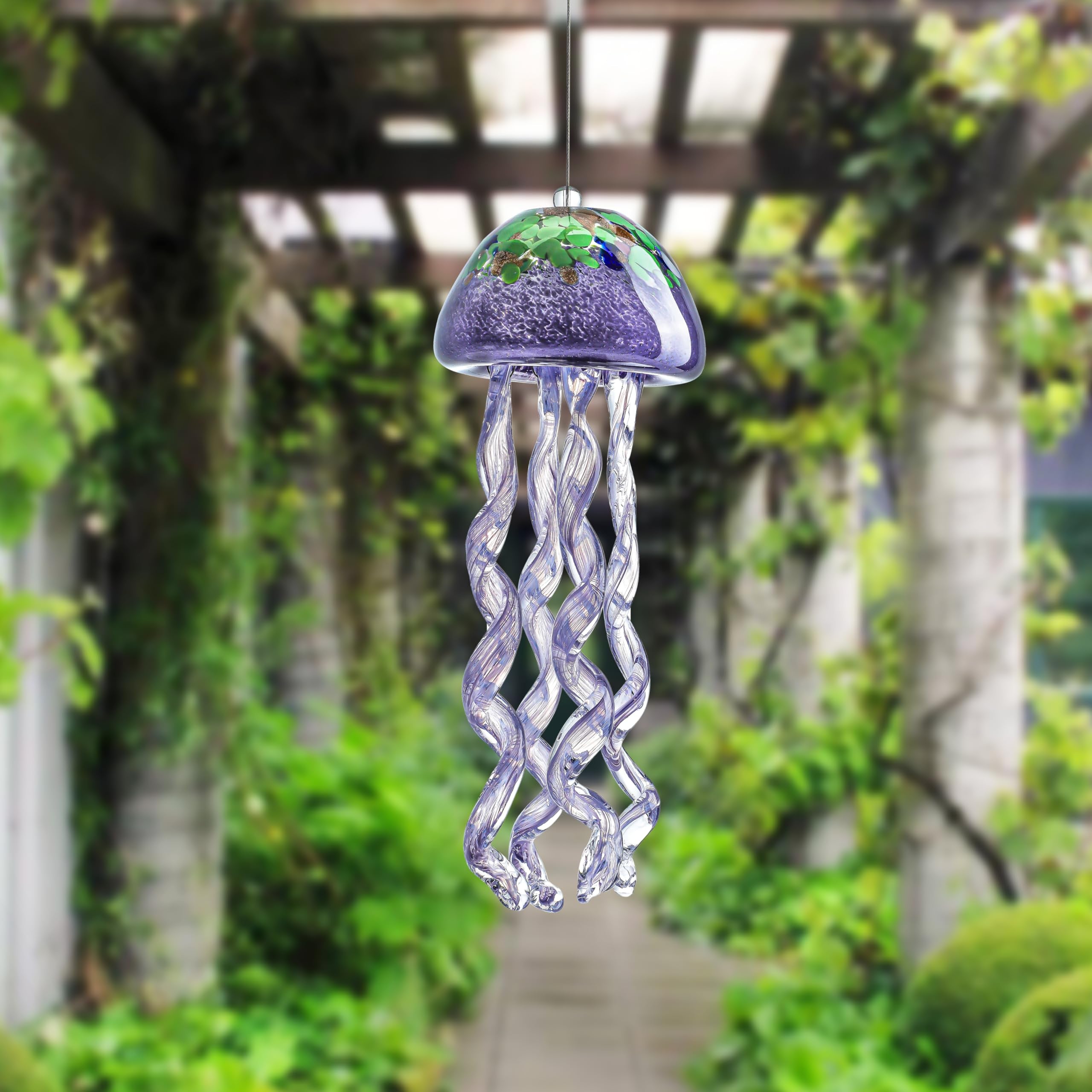 H&D Hyaline and Dora sea glass-inspired chime adds coastal charm to balcony or porch.