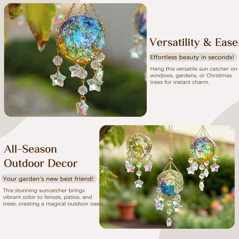 Versatile hanging options for windows, walls, fences, or branches