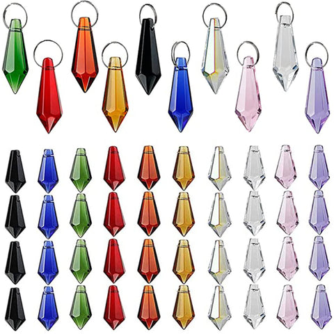 HD Hyaline & Dora suncatcher crystal icicle 38mm reflects colorful light indoors.