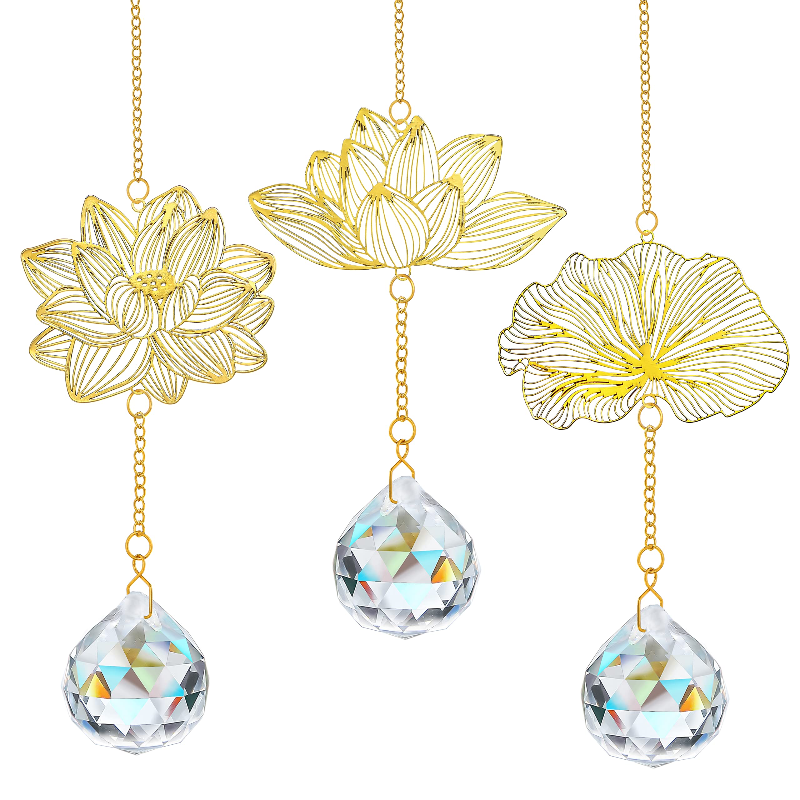 H&D HYALINE & DORA suncatchers lotus leaf pendant closeup with sunlit sparkle