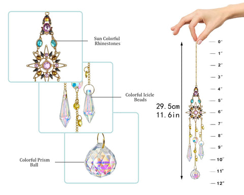 H&D HYALINE & DORA porch or garden crystal decoration catching sunlight.