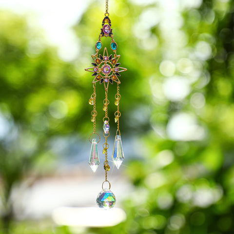 H&D HYALINE & DORA sun catcher with metal base and prism reflects light beautifully.