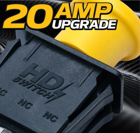 HD Switch 20A PTO switch front view highlighting heavy-duty terminals for lasting performance.