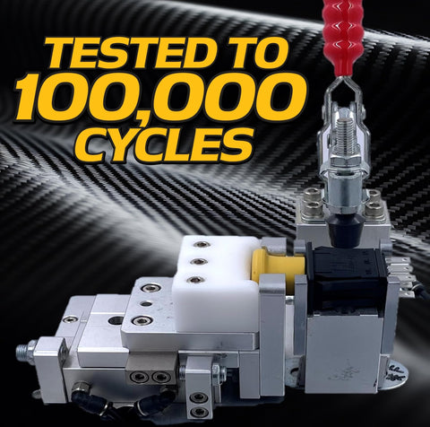 HD Switch 20A PTO switch yellow side view for field installation.