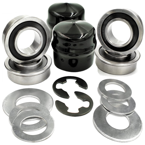 HD Switch front wheel bearing bushing kit improves mower wheel smoothness.