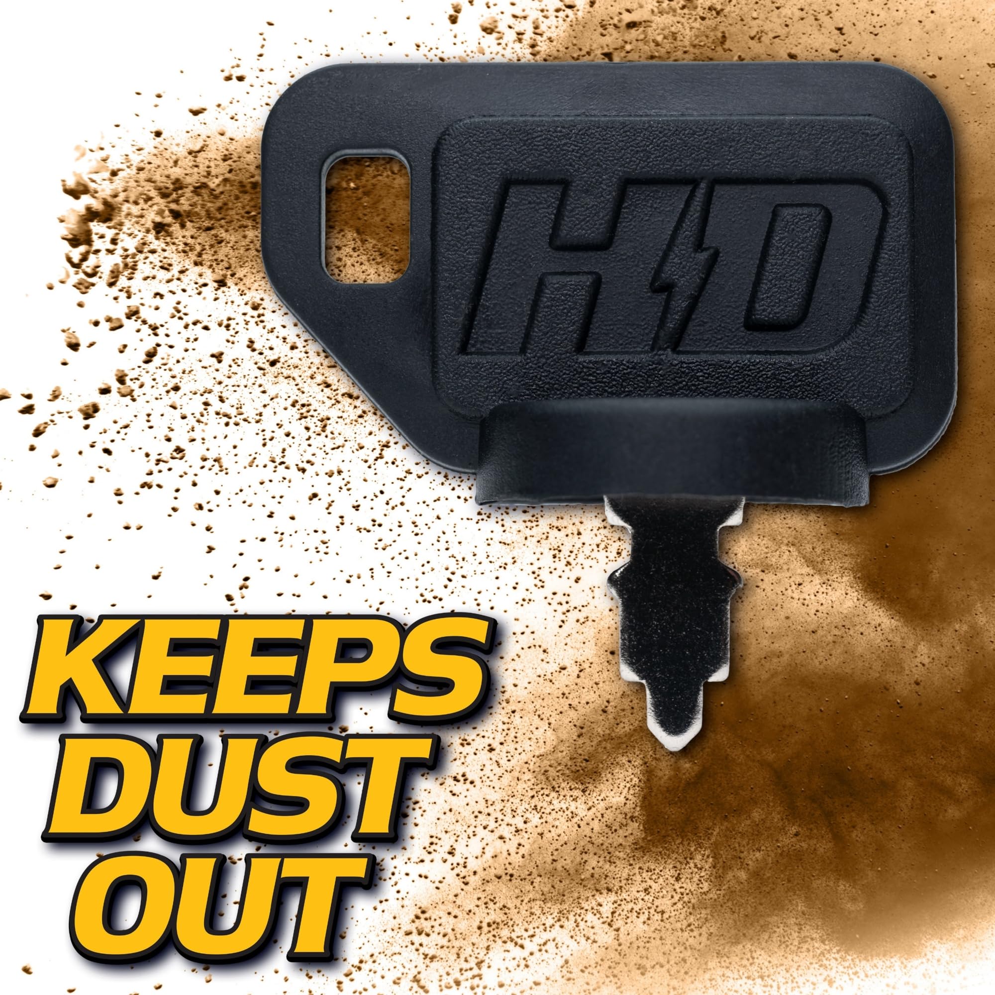 HD Switch soft-grip umbrella key showing rubber skirt protection from dirt.