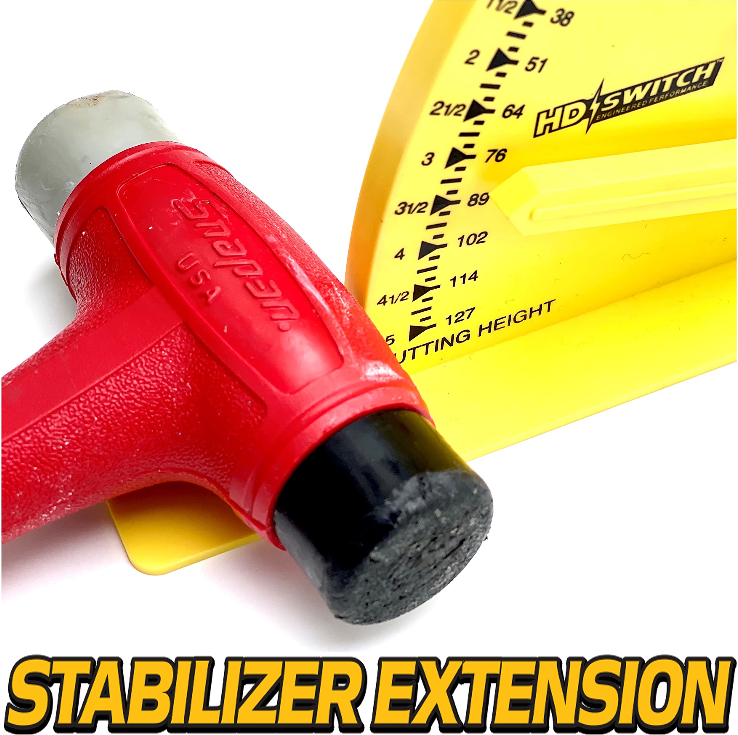 HD Switch stabilizer extension keeps gauge steady during deck adjustments.